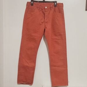 Levi's 501 Original Fit Men's Jeans – Size W34 L30 – Brick Red